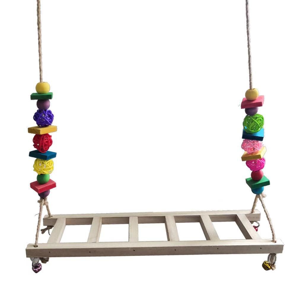 Natural Wooden Swing Ladder Toys For Birds